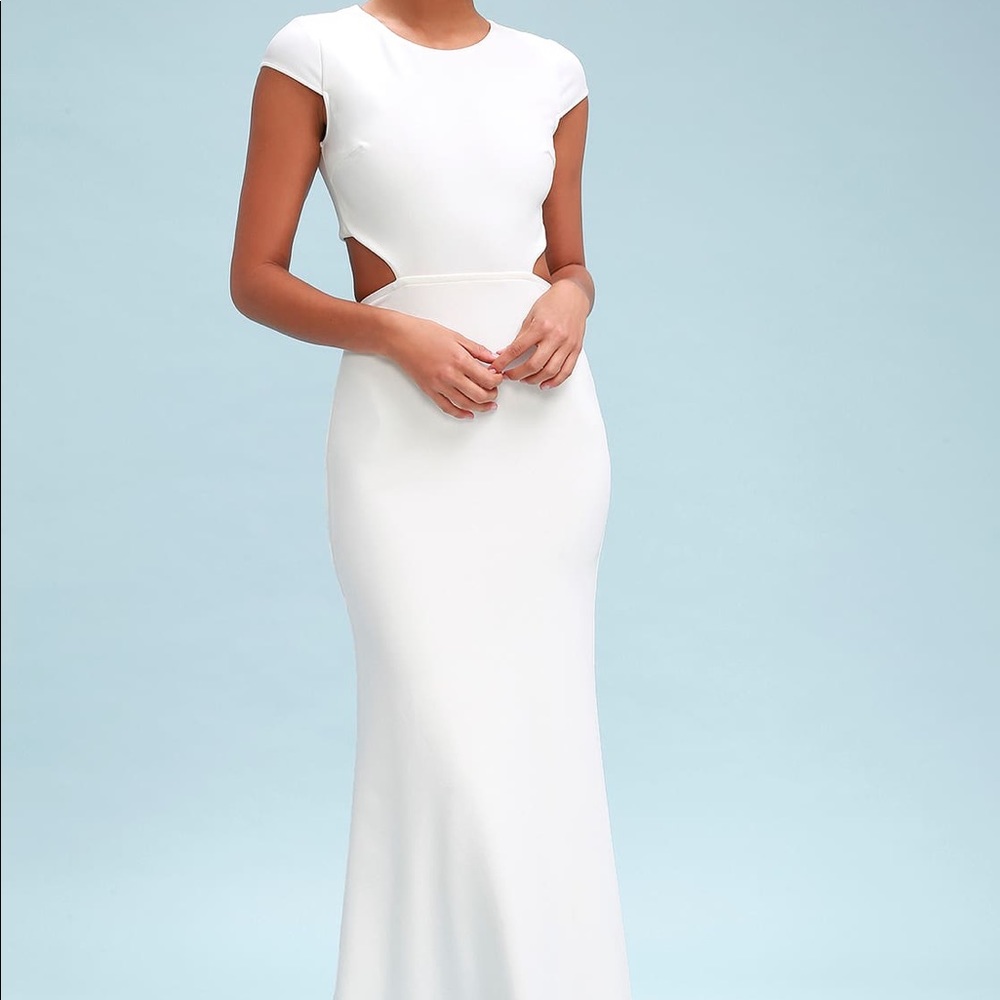 Lulus White Backless Wedding Dress Size Sm